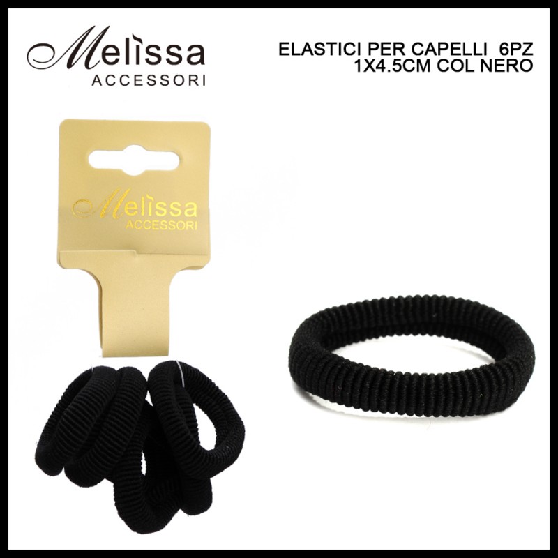 Elastici Per Capelli Neri 1X4,5Cm 6Pz vendita online - negozio cinese  Accessori Capelli