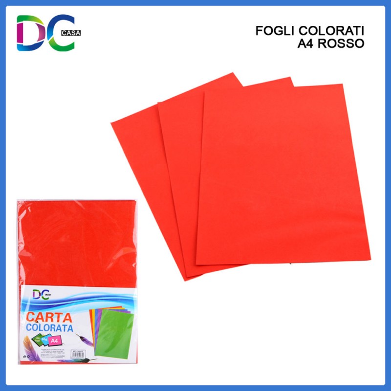 Fogli Colorati A4 Rosso 100Fogli vendita online - negozio cinese Cartoleria
