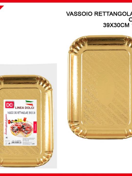 Vassoio Rettangolare Oro 39X30 1Pz