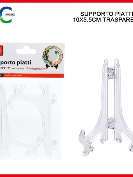 Supporto Piatti Trasparente 10X5.5Cm 2Pz