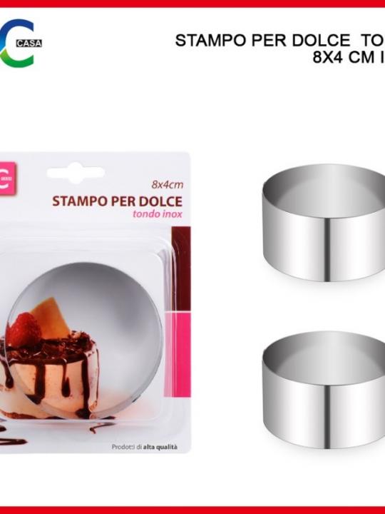 Stampo Per Dolce  Tondo 8X4 Cm Inox