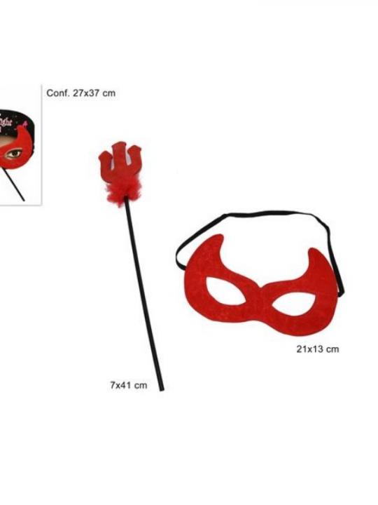 Maschera-Tridente Set Diavolo 2Pz     Ar