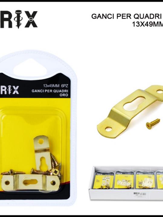 Ganci Per Quadri Oro 13X49Mm 6Pz