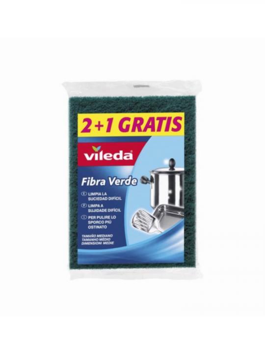 Vileda Fibra Verde Abrasiva 2+1Pz