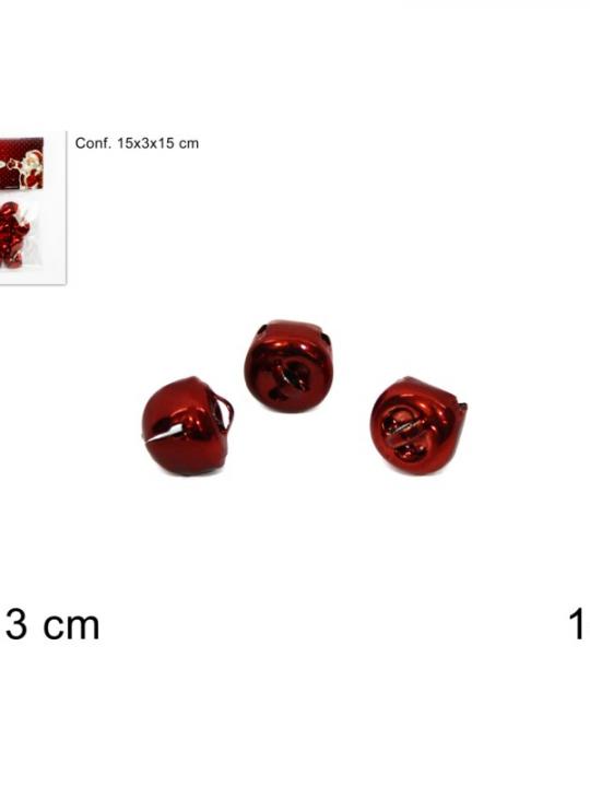 Campanellini Metallo 2,3Cm 14Pz Rosso Ar