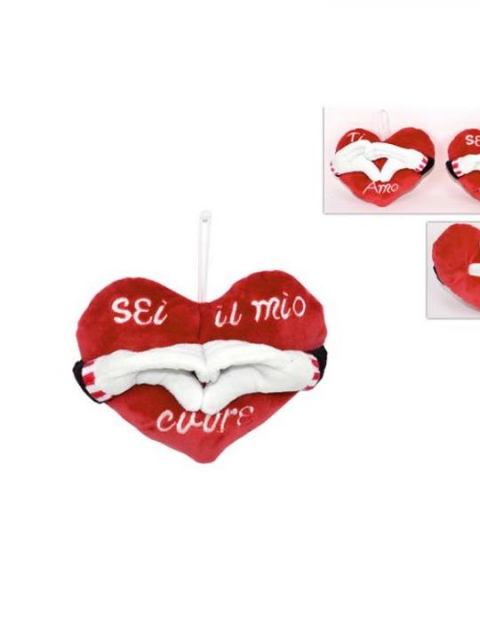 Cuore Peluche C/Mani Cuore 2Ass Cm18 Ros