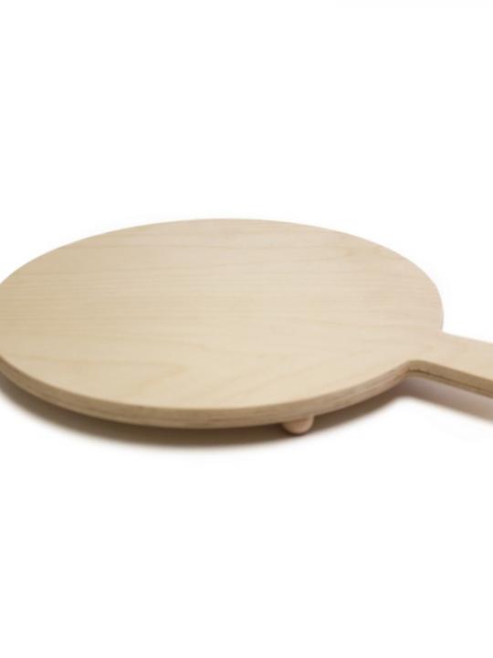 Tagliere Per Pizza In Legno C/Man. Cm.25