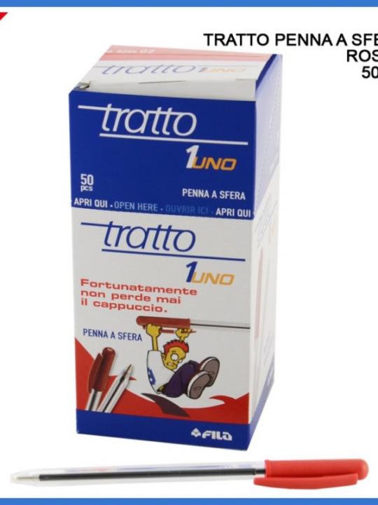 Tratto Penna Sfera 1Uno 0.5Mm  Rosso X50