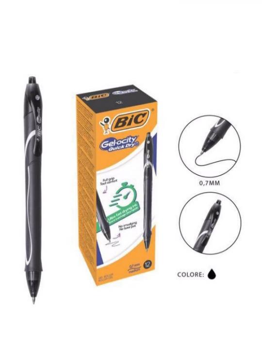 Bic Penna Gel-Pcity Quick Dry 0.7Mm Nero