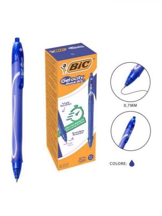 Bic Penna Gel-Pcity Quick Dry 0.7Mm Blu