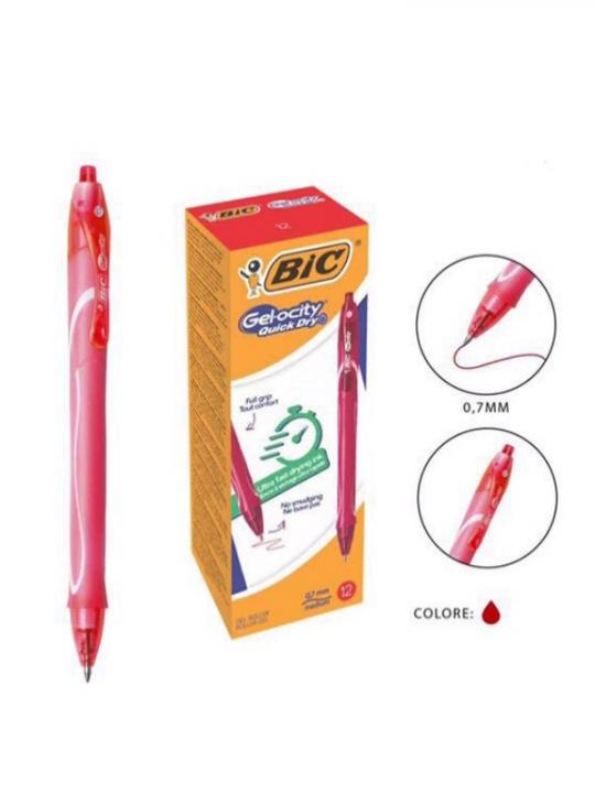 Bic Penna Gel-Pcity Quick Dry 0.7Mm Ross