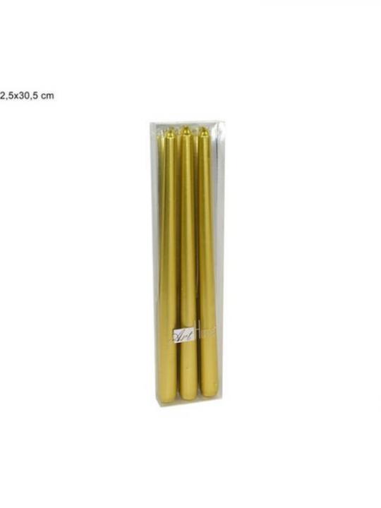 Candela Liscia 30Cm Box 3Pz Oro 1C211265