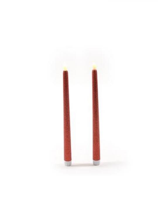 Set 2 Candele Con Fiamma Led H.