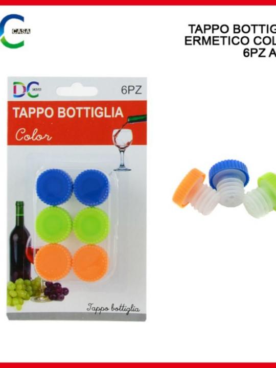 Tappo Bottiglia Color 6Pz Ass.