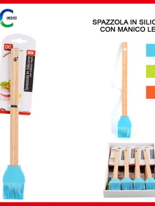 Spazzola Silicone C/Manico Legno 30Cm