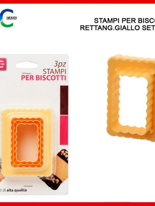 Stampi Per Biscotti Rettang.Giallo 3Pz