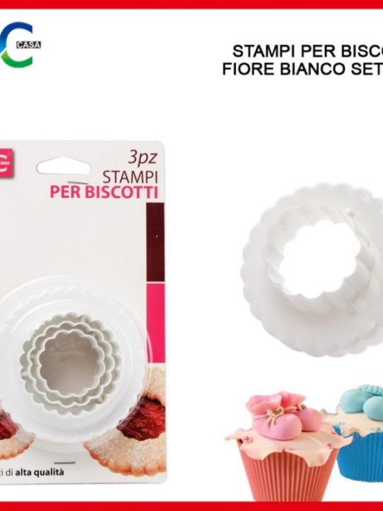 Stampi Per Biscotti Fiore Bianco 3Pz