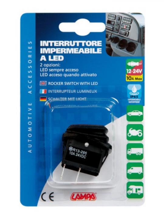 Interruttore Impermeabile     12/24V Con